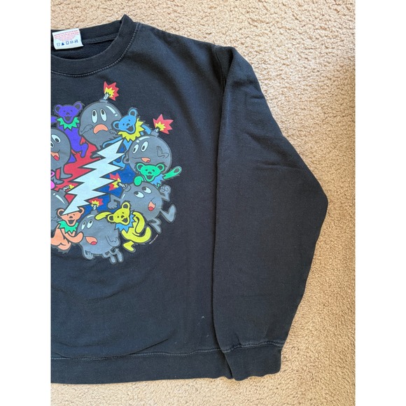 The Hundreds x Grateful Dead Sweatshirt Mens Medium Black Bears Bombs Crewneck - Picture 2 of 8